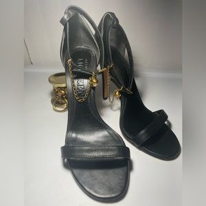 ALEXANDER MCQUEEN ankle wrap high heel sandal with